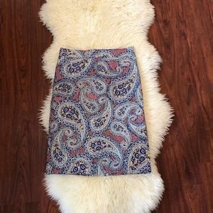 J. Crew paisley No. 2 pencil Skirt Size 8